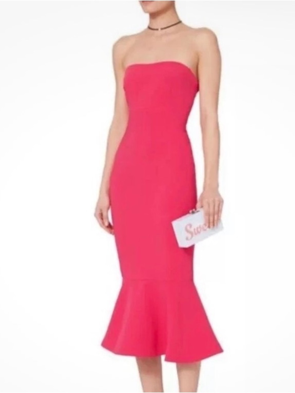 Cinq A Sept Women's Strapless Luna Midi Dress Bright Pink Size 2